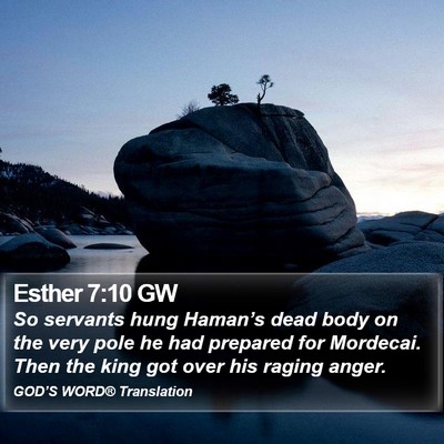 Esther 7:10 GW Bible Verse Image