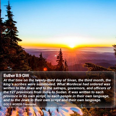 Esther 8:9 GW Bible Verse Image