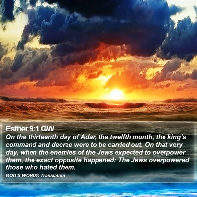 Esther 9:1 GW Bible Verse Image