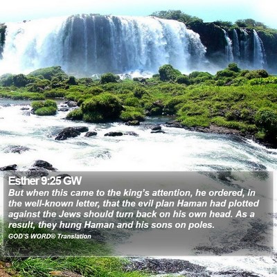 Esther 9:25 GW Bible Verse Image
