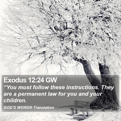 Exodus 12:24 GW Bible Verse Image