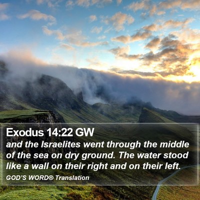 Exodus 14:22 GW Bible Verse Image