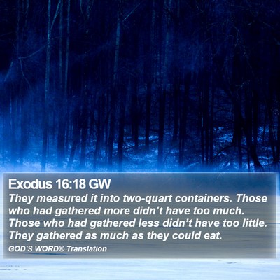 Exodus 16:18 GW Bible Verse Image