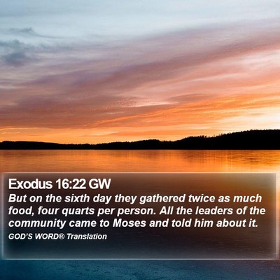 Exodus 16:22 GW Bible Verse Image