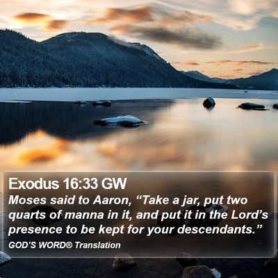 Exodus 16:33 GW Bible Verse Image