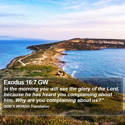 Exodus 16:7 GW Bible Verse Image