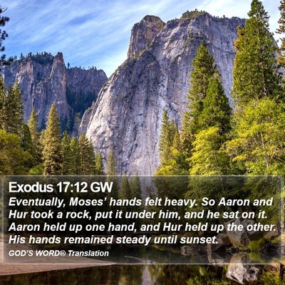 Exodus 17:12 GW Bible Verse Image