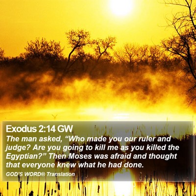 Exodus 2:14 GW Bible Verse Image