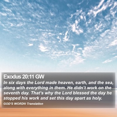 Exodus 20:11 GW Bible Verse Image