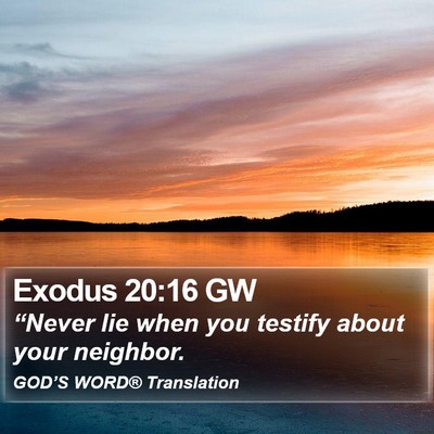 Exodus 20:16 GW Bible Verse Image