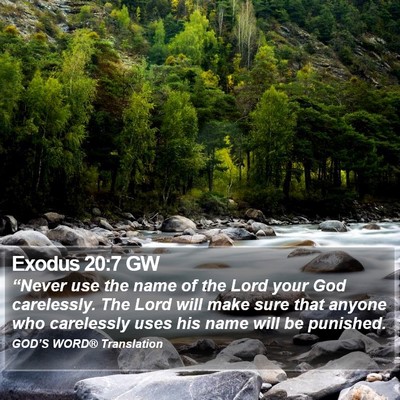 Exodus 20:7 GW Bible Verse Image