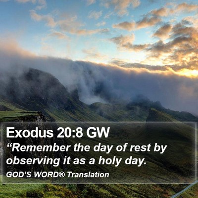 Exodus 20:8 GW Bible Verse Image