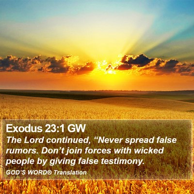Exodus 23:1 GW Bible Verse Image