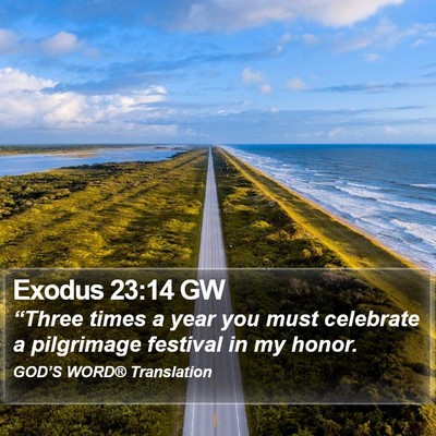 Exodus 23:14 GW Bible Verse Image