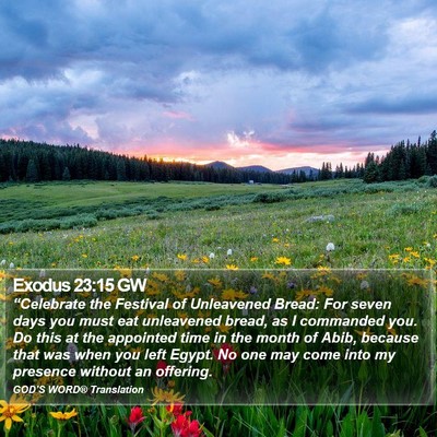 Exodus 23:15 GW Bible Verse Image