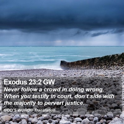 Exodus 23:2 GW Bible Verse Image