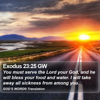 Exodus 23:25 GW Bible Verse Image