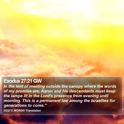 Exodus 27:21 GW Bible Verse Image
