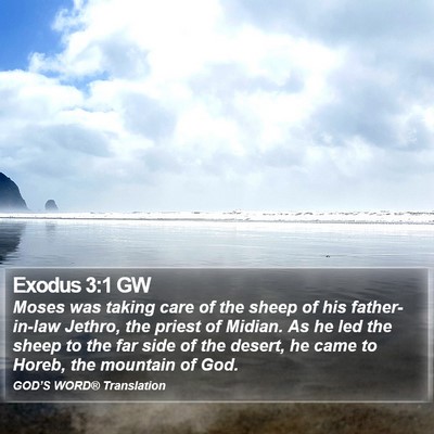 Exodus 3:1 GW Bible Verse Image
