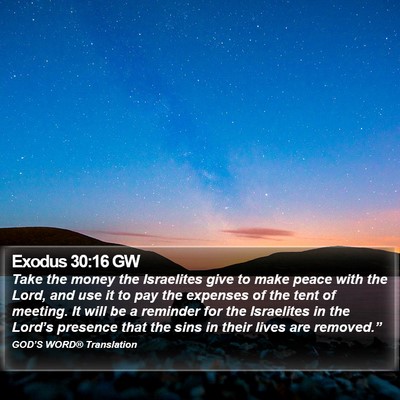Exodus 30:16 GW Bible Verse Image