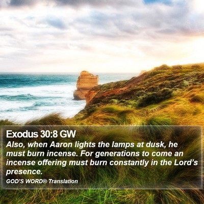 Exodus 30:8 GW Bible Verse Image