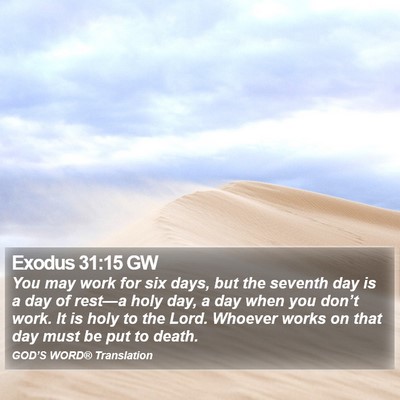 Exodus 31:15 GW Bible Verse Image