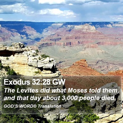 Exodus 32:28 GW Bible Verse Image
