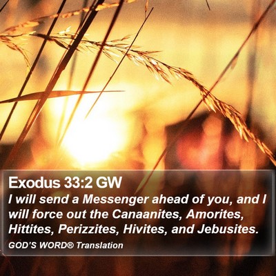 Exodus 33:2 GW Bible Verse Image