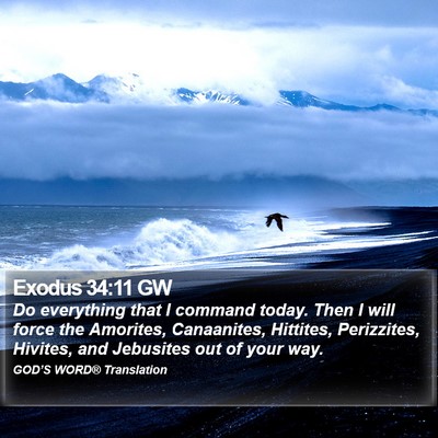 Exodus 34:11 GW Bible Verse Image