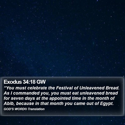 Exodus 34:18 GW Bible Verse Image