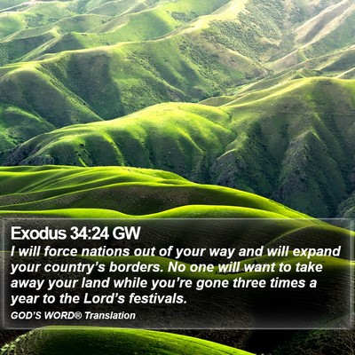 Exodus 34:24 GW Bible Verse Image