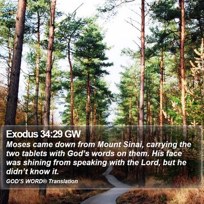 Exodus 34:29 GW Bible Verse Image