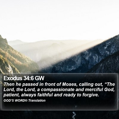 Exodus 34:6 GW Bible Verse Image