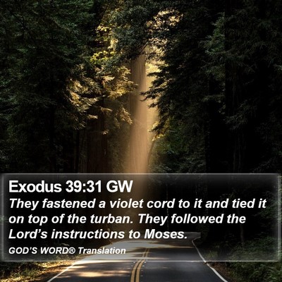 Exodus 39:31 GW Bible Verse Image