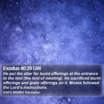 Exodus 40:29 GW Bible Verse Image