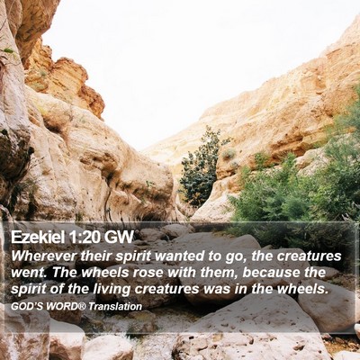Ezekiel 1:20 GW Bible Verse Image