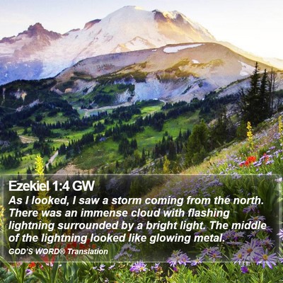 Ezekiel 1:4 GW Bible Verse Image