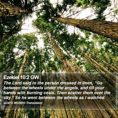 Ezekiel 10:2 GW Bible Verse Image
