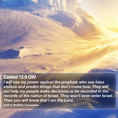 Ezekiel 13:9 GW Bible Verse Image