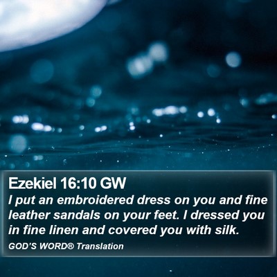 Ezekiel 16:10 GW Bible Verse Image