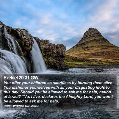 Ezekiel 20:31 GW Bible Verse Image