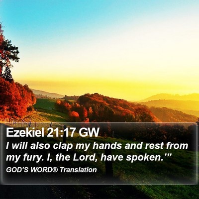 Ezekiel 21:17 GW Bible Verse Image