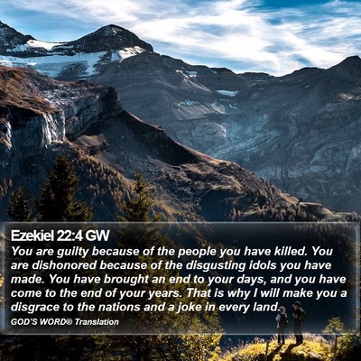 Ezekiel 22:4 GW Bible Verse Image