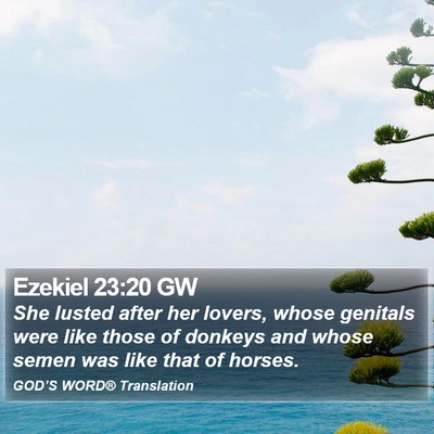 Ezekiel 23:20 GW Bible Verse Image