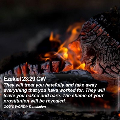 Ezekiel 23:29 GW Bible Verse Image