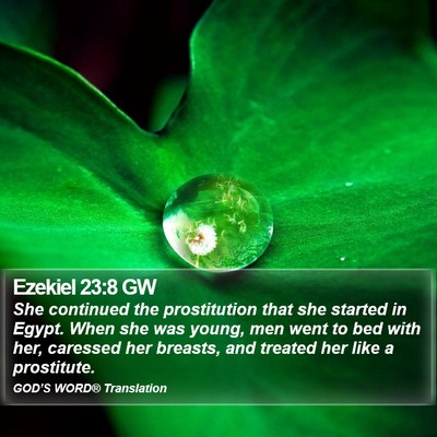 Ezekiel 23:8 GW Bible Verse Image