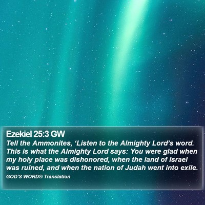 Ezekiel 25:3 GW Bible Verse Image