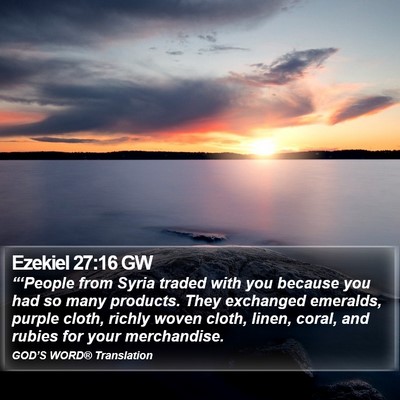 Ezekiel 27:16 GW Bible Verse Image