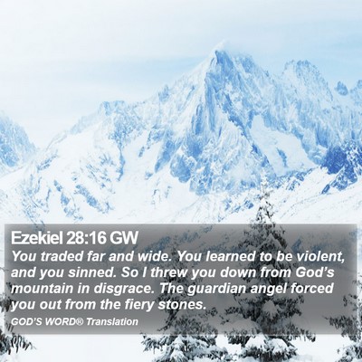 Ezekiel 28:16 GW Bible Verse Image