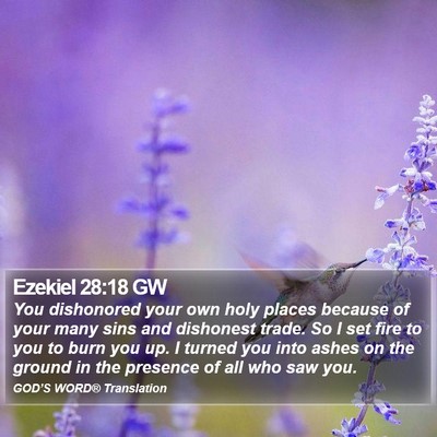 Ezekiel 28:18 GW Bible Verse Image